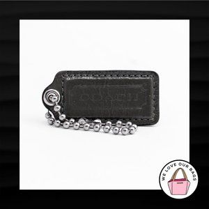 2.25" Medium COACH GRAY GREY PATENT LEATHER KEY FOB BAG CHARM KEYCHAIN HANG TAG